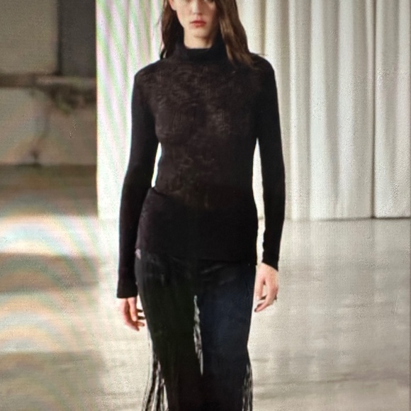 ZARA Sheer turtleneck knit Top. NWT - Picture 1 of 6